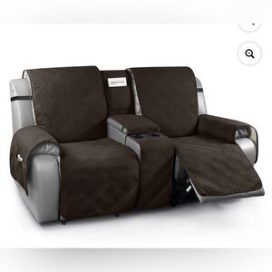 Loveseat Recliner Cover with Center Console, Reversible Recliner Slipcover for 2